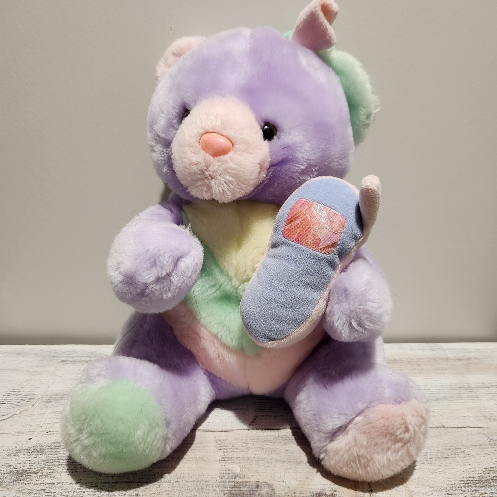 Good Stuff Company RARE Multicolor Pastel Stuffed Animal Bear 11" Vintage Plush